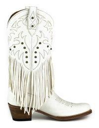 2475 Mayura Fransenstiefel Blanco Bohostyle