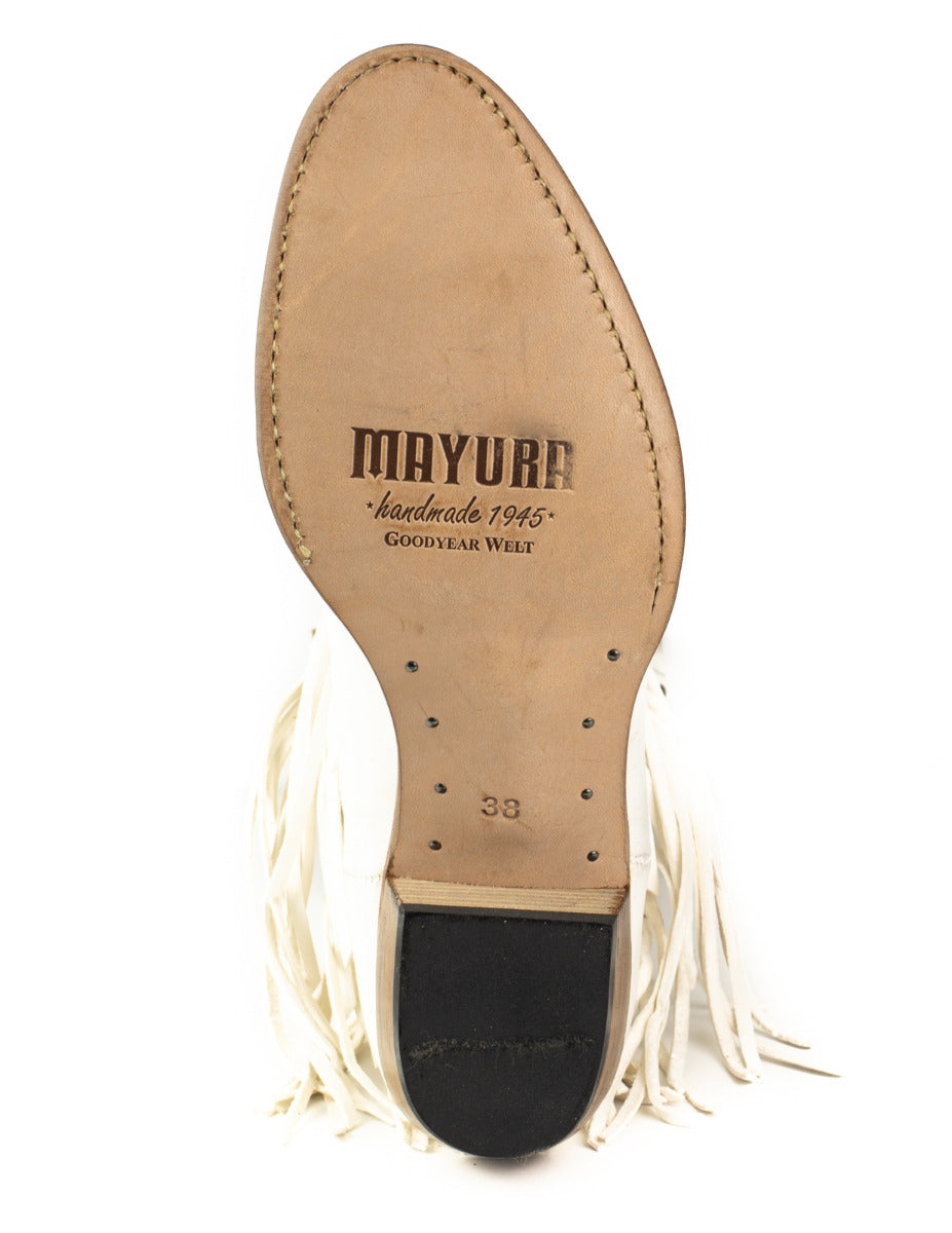 2475 Mayura Fransenstiefel Blanco Bohostyle