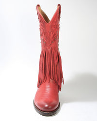 2475 MAYURA Fransenstiefel Cowboystiefel Rojo
