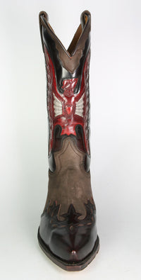 2515 Sendra Cowboystiefel Flor. Fuchsia N. Moka