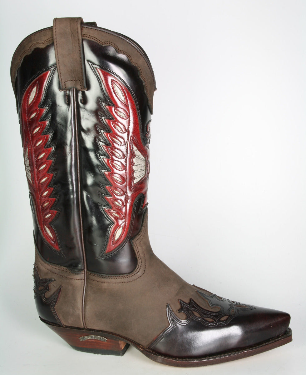 2515 Sendra Cowboystiefel Flor. Fuchsia N. Moka