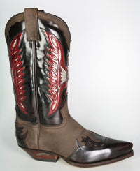 2515 Sendra Cowboystiefel Flor. Fuchsia N. Moka