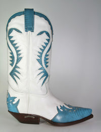 2535 Sendra Cowboystiefel Lagato Turquesa Blanco