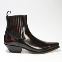Mayura Stiefelette 2546 Flor. Burdeos aus bordeauxrotem Glattleder, Seitenansicht