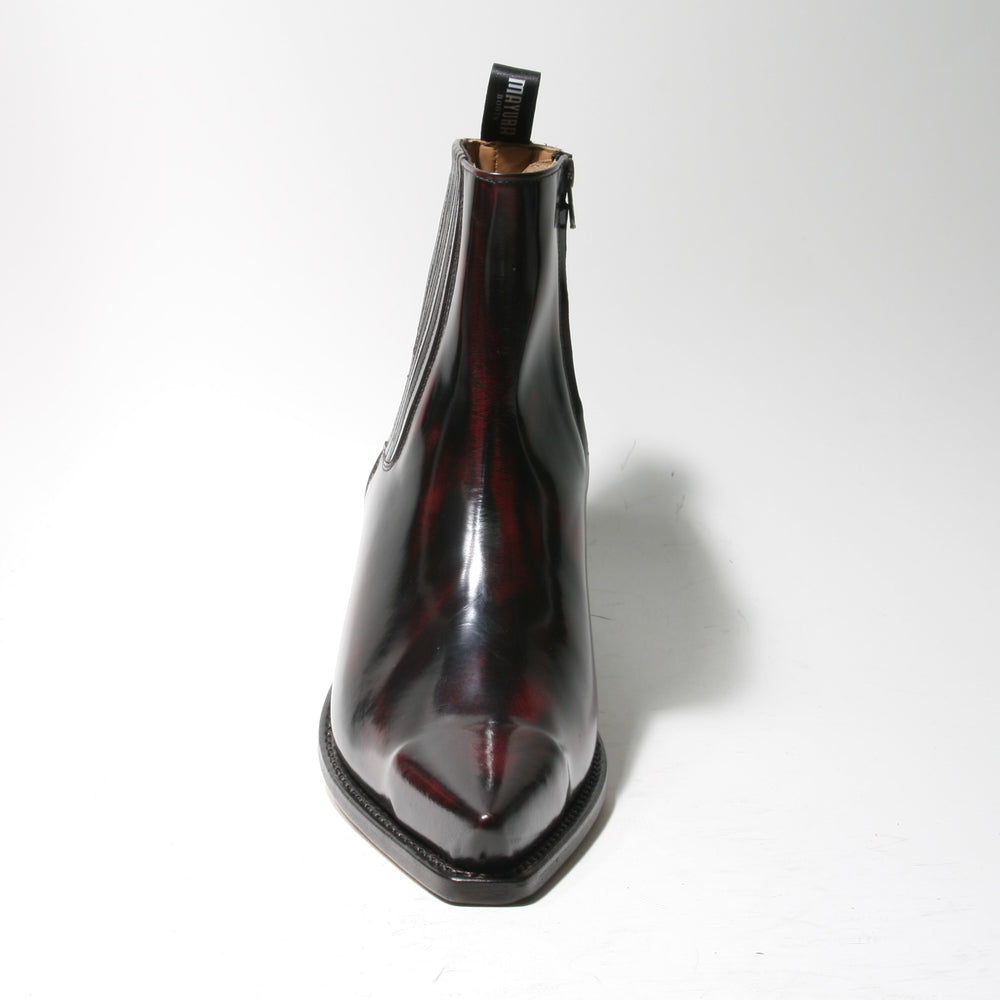Mayura Stiefelette 2546 Flor. Burdeos aus bordeauxrotem Glattleder, Vorderansicht