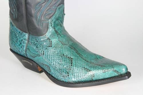 2605 Cowboy boots Sendra Python Petrol