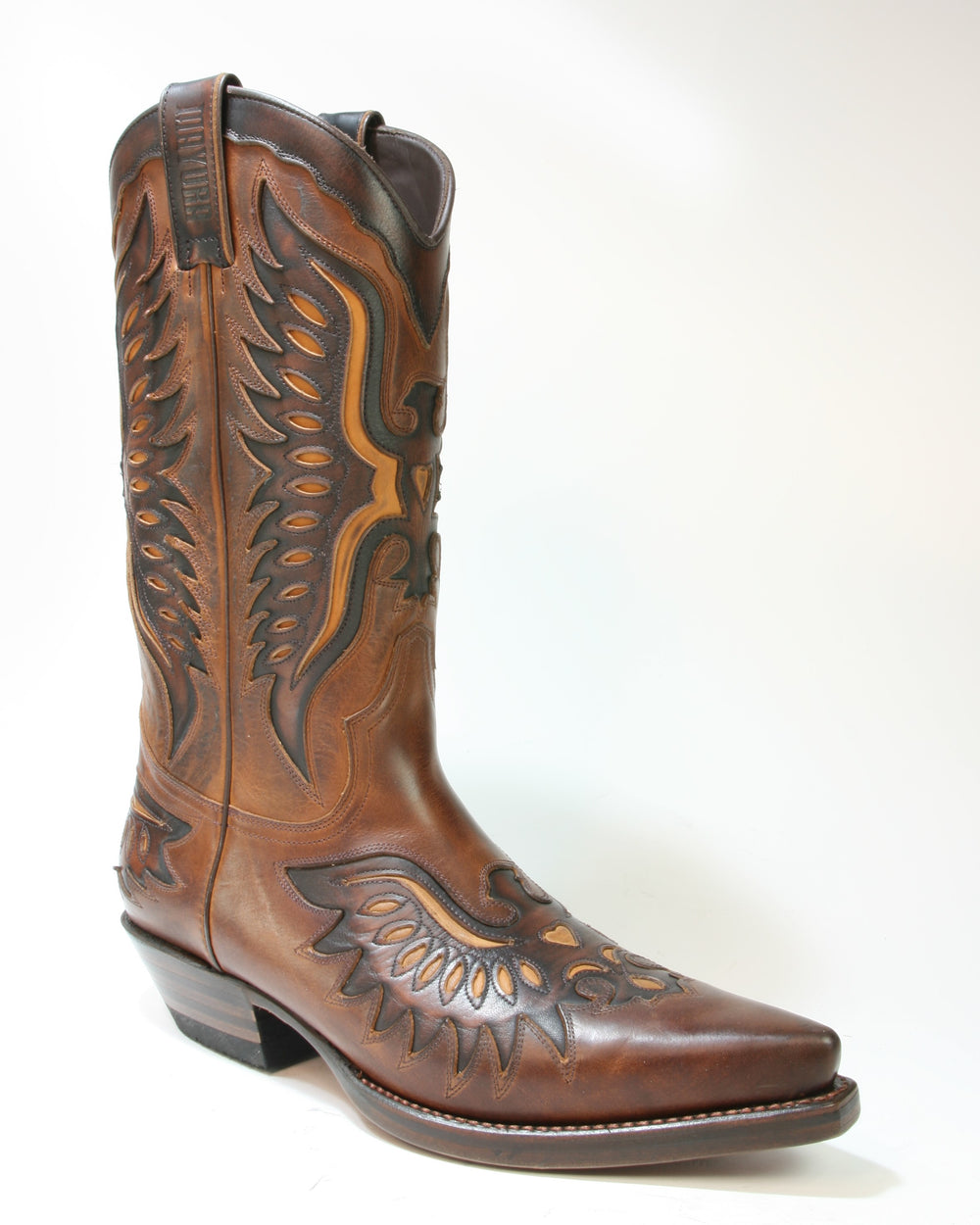 2626 Eagle MAYURA Cowboystiefel Pull Gras Castano Old Manchado