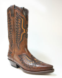 2626 Eagle MAYURA Cowboystiefel Pull Gras Castano Old Manchado