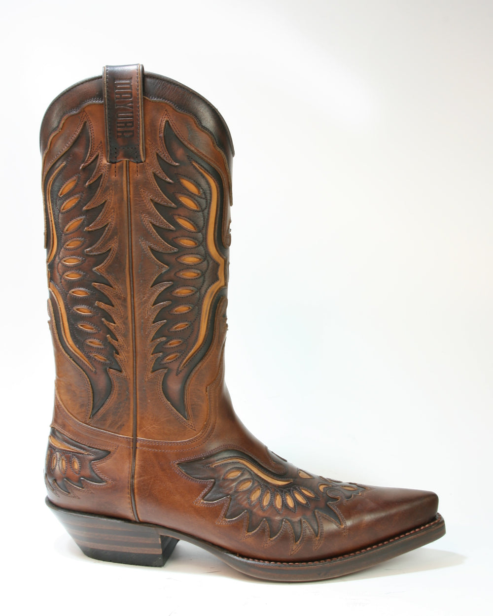 2626 Eagle MAYURA Cowboystiefel Pull Gras Castano Old Manchado