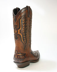 2626 Eagle MAYURA Cowboystiefel Pull Gras Castano Old Manchado