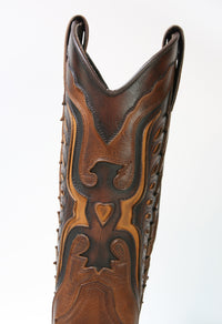 2626 Eagle MAYURA Cowboystiefel Pull Gras Castano Old Manchado