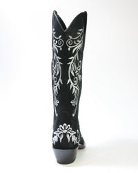 Mayura Cowboystiefel 2669 Negro mit floraler Stickerei, Rückansicht