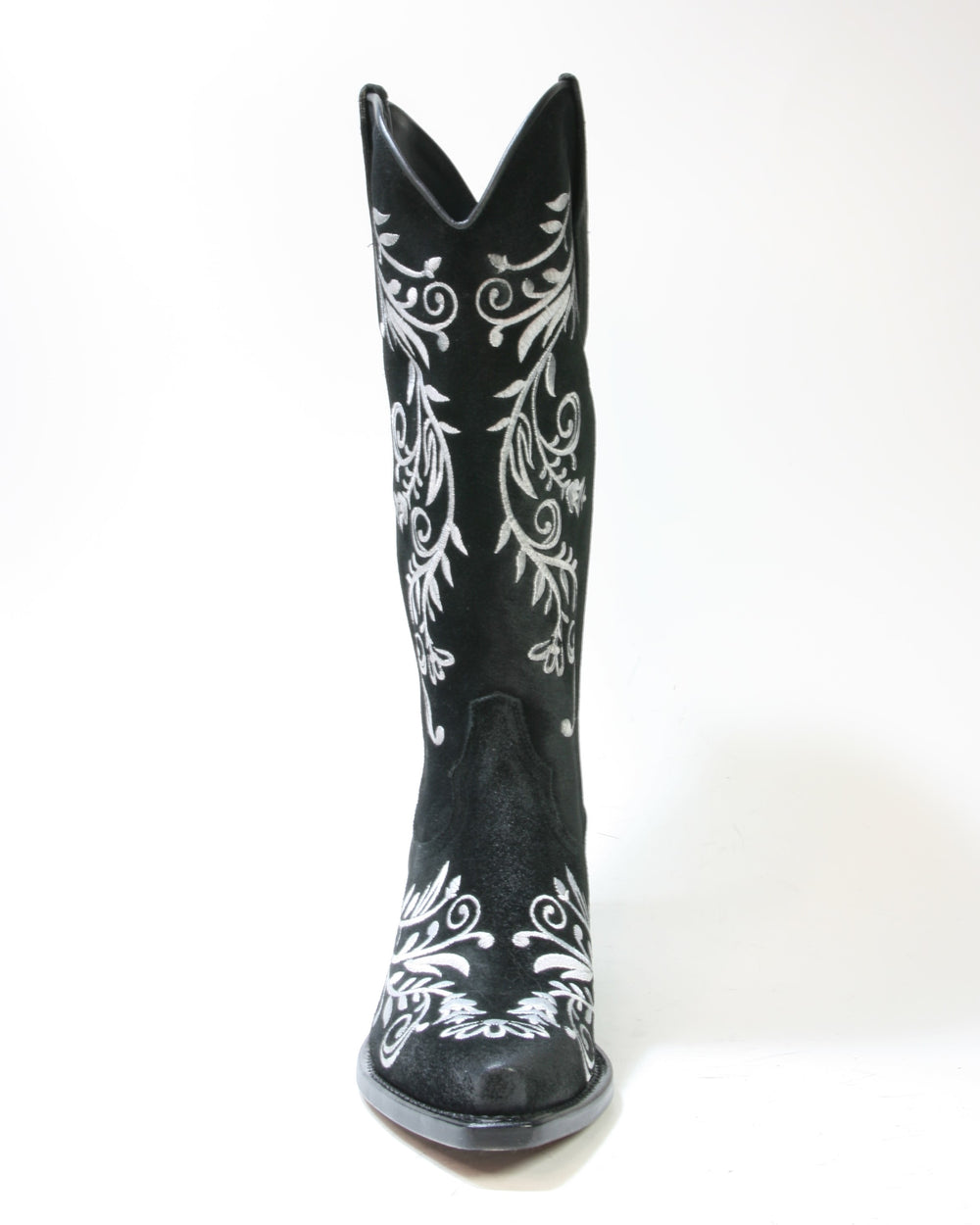 Mayura Cowboystiefel 2669 Negro aus schwarzem Nubukleder, Vorderansicht