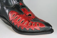 2720 ​​Sendra cowboy boots Flor. Negro Python Rojo