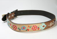 3213 Original Belts Cuero Beige Flower Belt