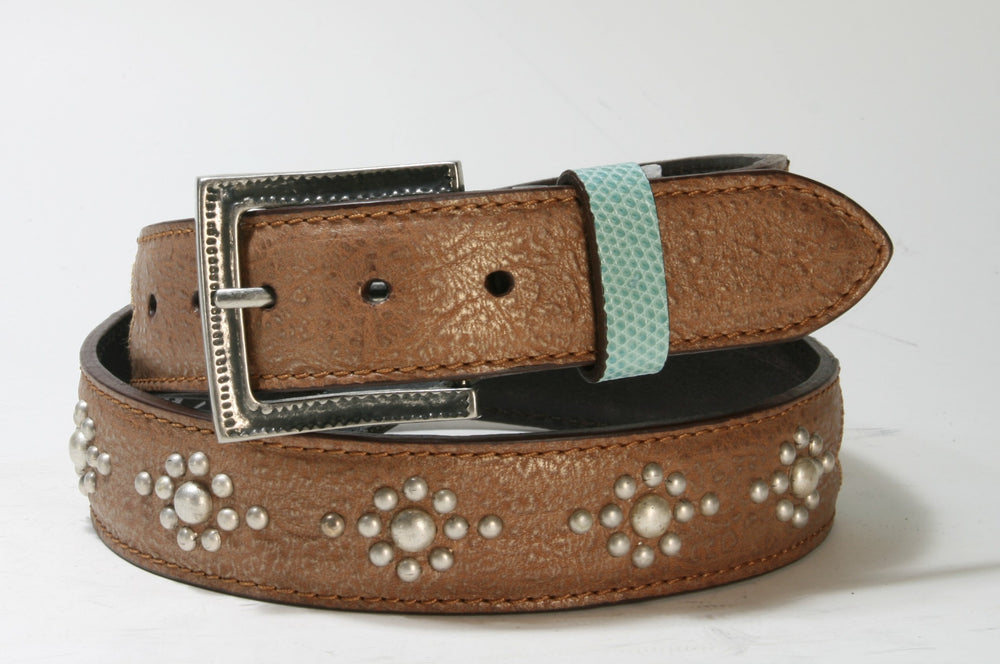 3213 Original Belts Cuero Beige Flower Belt 2