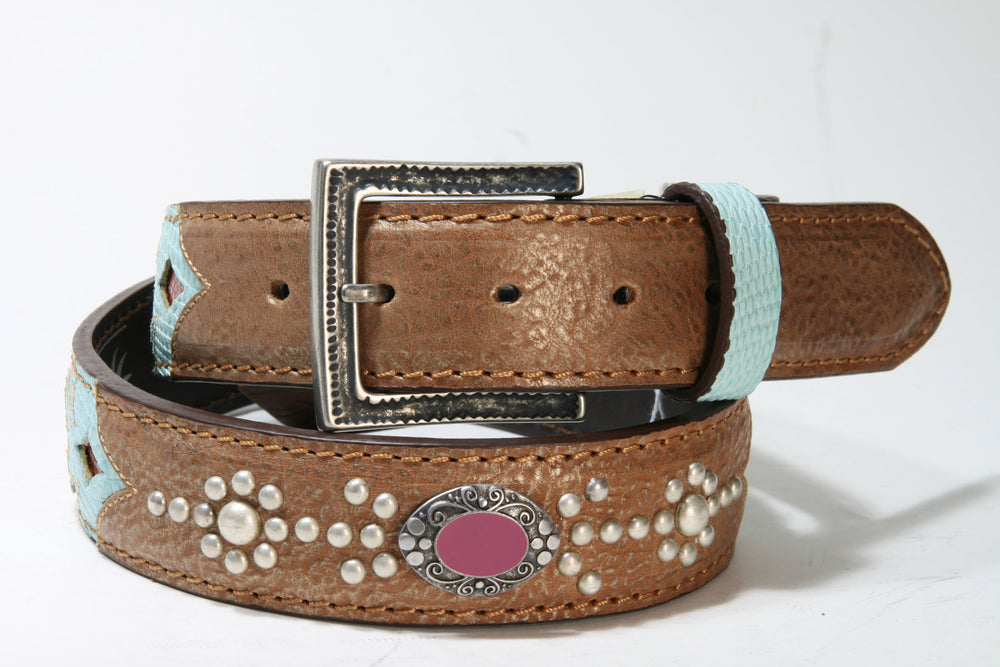 3213 Original Belts Cuero Beige Flower Belt