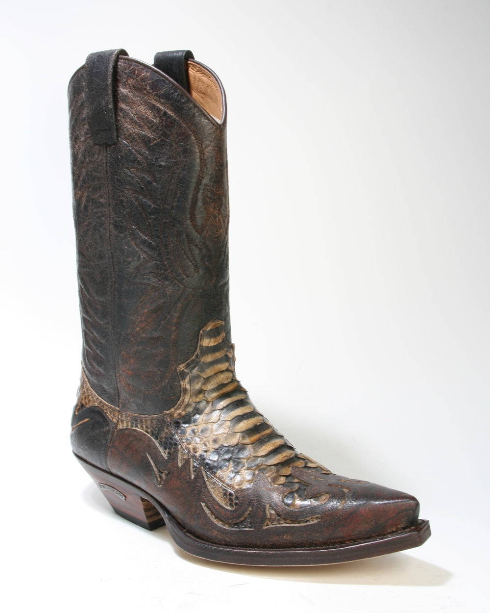 3241 Sendra Cowboystiefel Barbados Quersia Python Fantasia braun