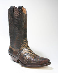 3241 Sendra Cowboystiefel Barbados Quersia Python Fantasia braun
