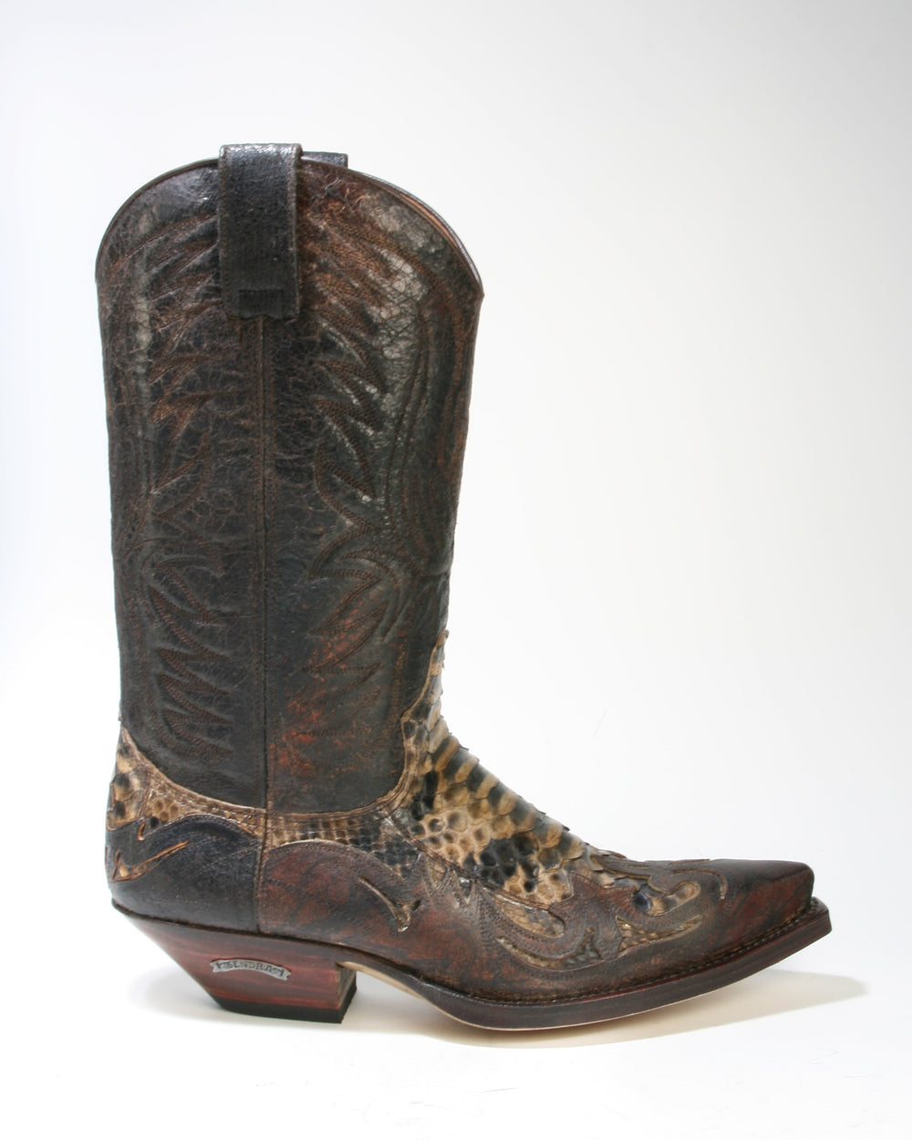 3241 Sendra Cowboystiefel Barbados Quersia Python Fantasia braun