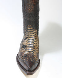 3241 Sendra Cowboystiefel Barbados Quersia Python Fantasia braun