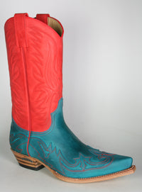 3241 Sendra cowboy boots Floter Turquesa Rojo