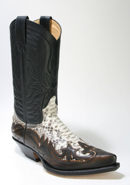 3241 Sendra Cowboy Boots Natural Antic Jacinto Pyth. Barr. Nat.