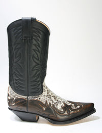 3241 Sendra Cowboy Boots Natural Antic Jacinto Pyth. Barr. Nat.