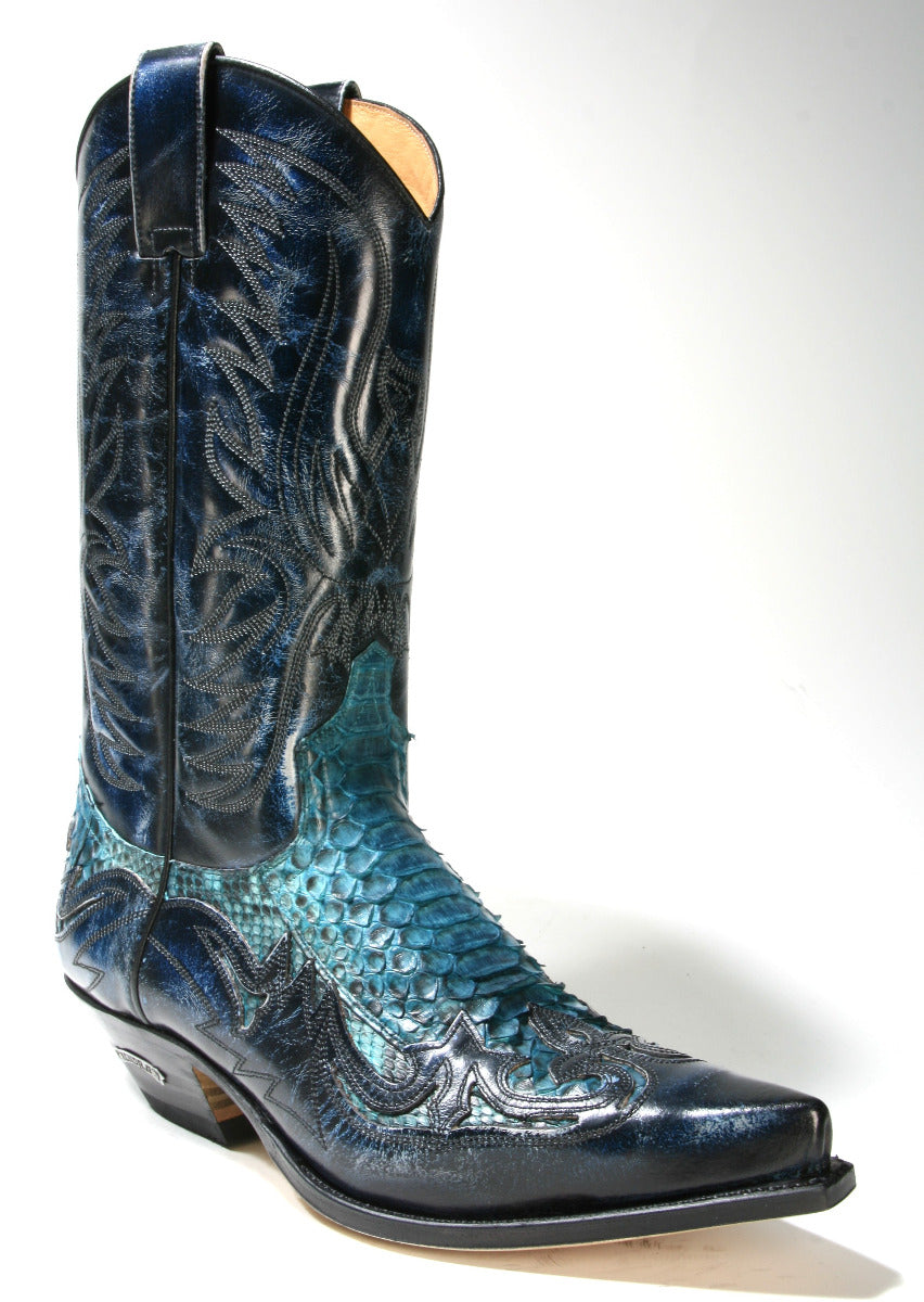 3241 Sendra Boots Denver Azul Python Fantasia Turquesa