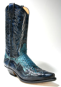 3241 Sendra Boots Denver Azul Python Fantasia Turquesa