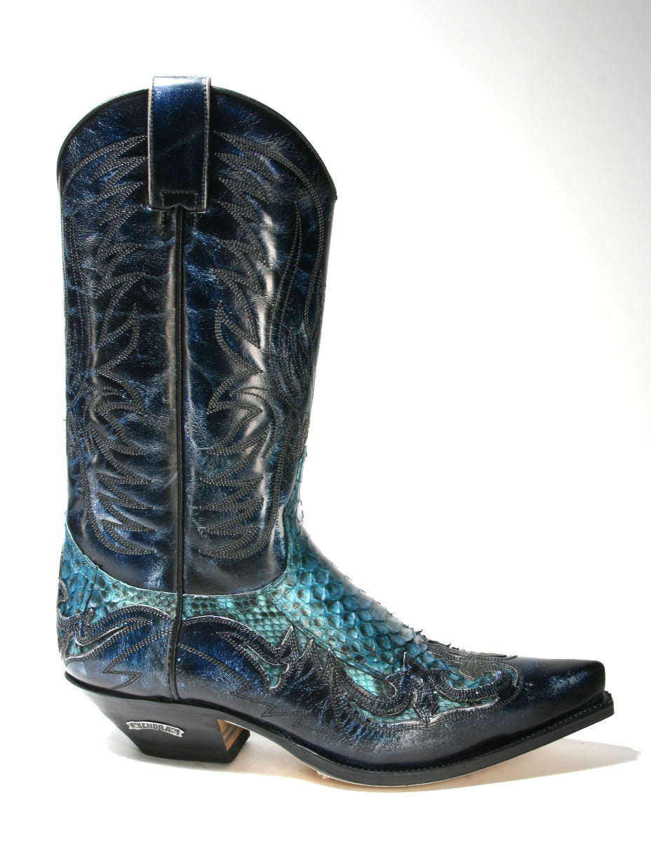 3241 Sendra Boots Denver Azul Python Fantasia Turquesa