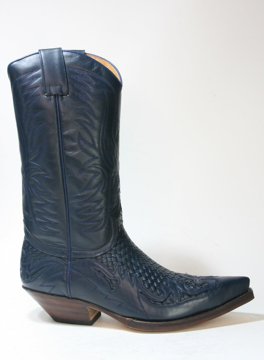3241 Sendra Cowboystiefel Azul Trenzado