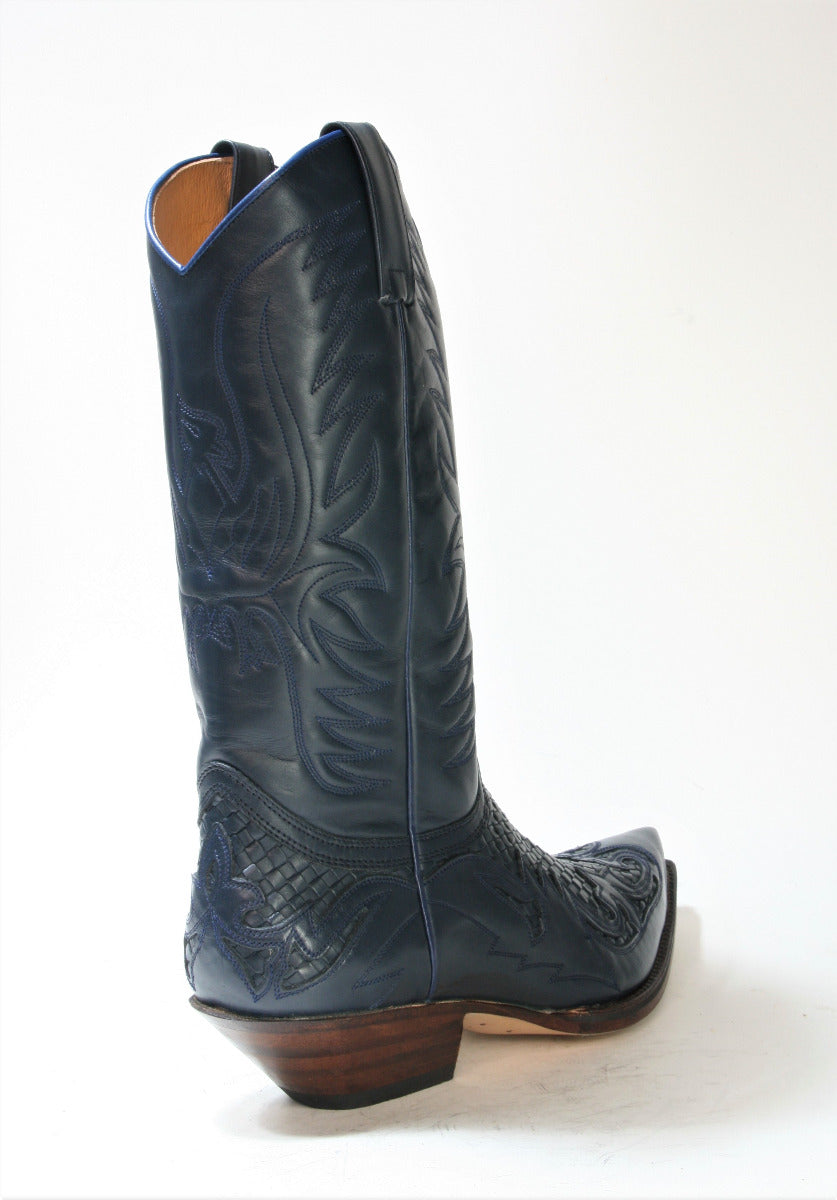 3241 Sendra Cowboystiefel Azul Trenzado