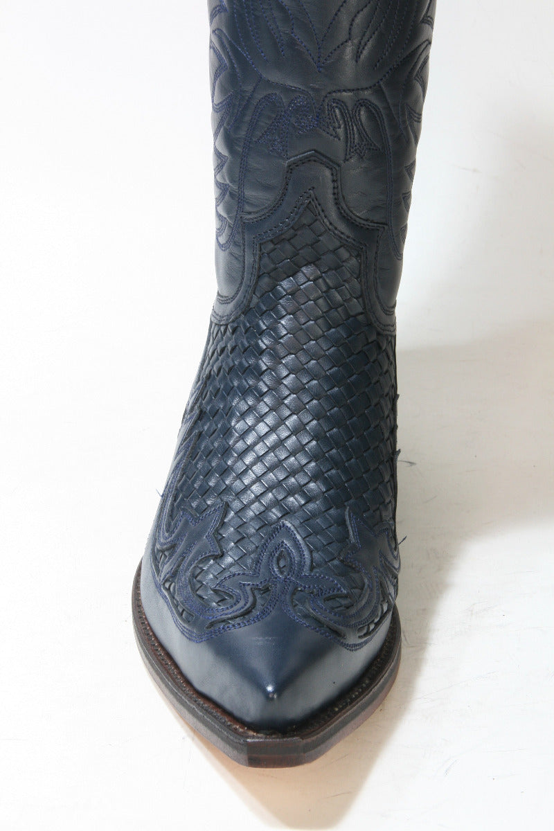 3241 Sendra Cowboystiefel Azul Trenzado