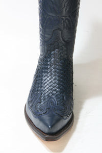 3241 Sendra Cowboystiefel Azul Trenzado