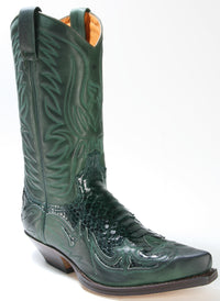 3241 Sendra cowboy boots Salvaje Forest Python Barr. Verde
