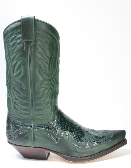 3241 Sendra cowboy boots Salvaje Forest Python Barr. Verde