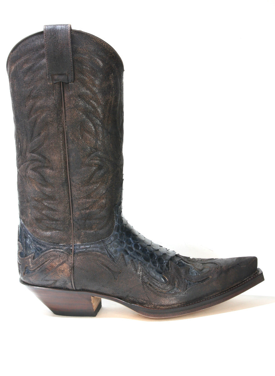 3241 Sendra Cowboy Boots Barbados Querisa Python Azul