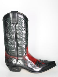 3241 Sendra cowboy boots Flor. Negro Flor. Rojo