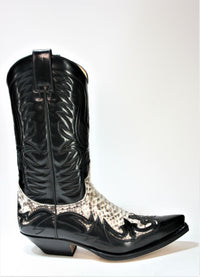 3241 Sendra cowboy boots Flor. Black Python Natural