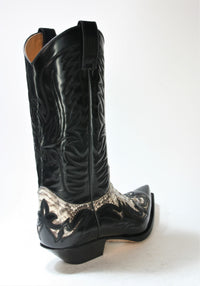 3241 Sendra cowboy boots Flor. Black Python Natural