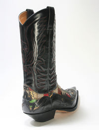 3241 Sendra cowboy boots Flor. Negro Python Patchwork small