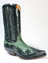 3241 Sendra Cowboystiefel Flor. Verde Nubuk Verde