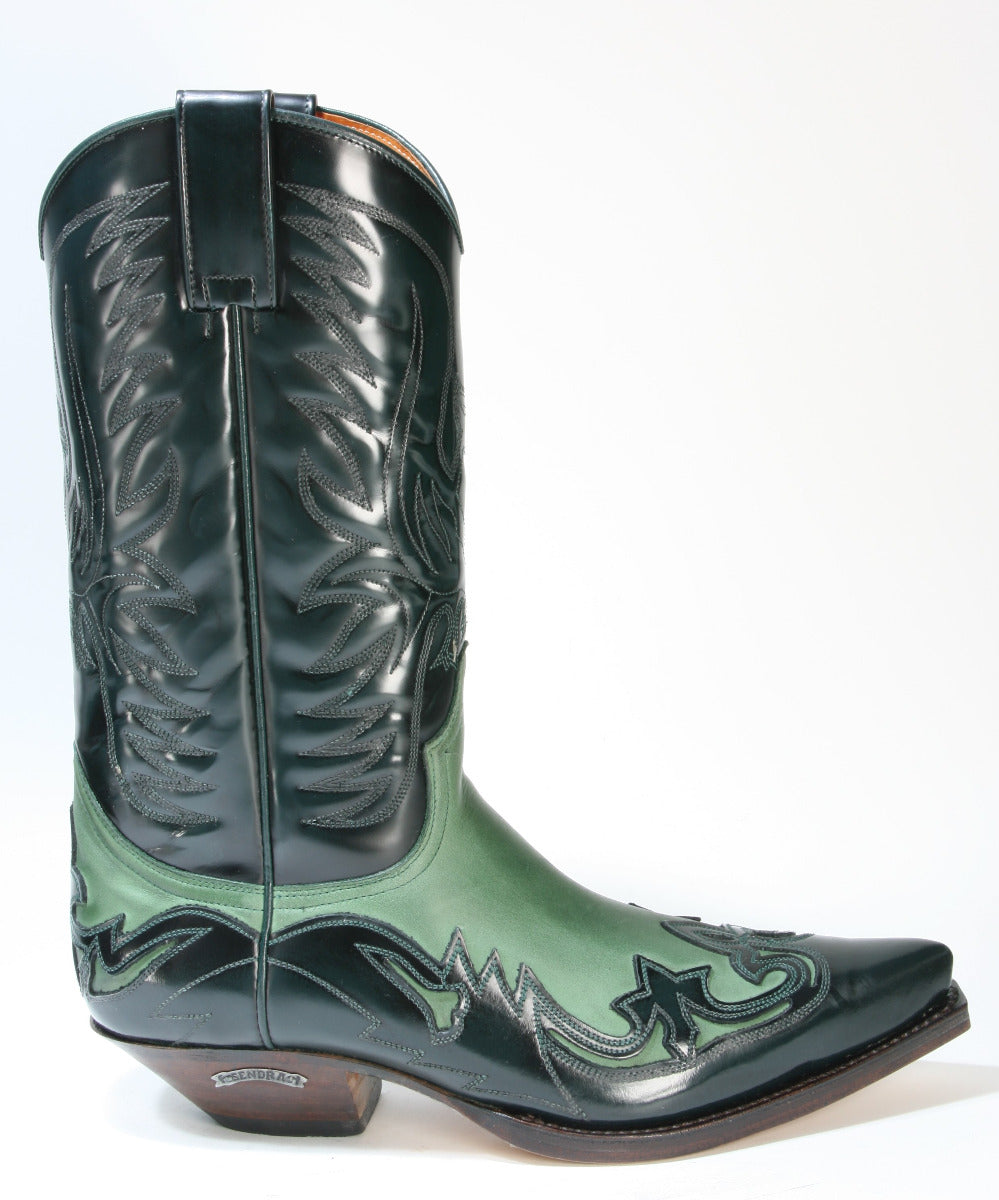 3241 Sendra Cowboystiefel Flor. Verde Nubuk Verde
