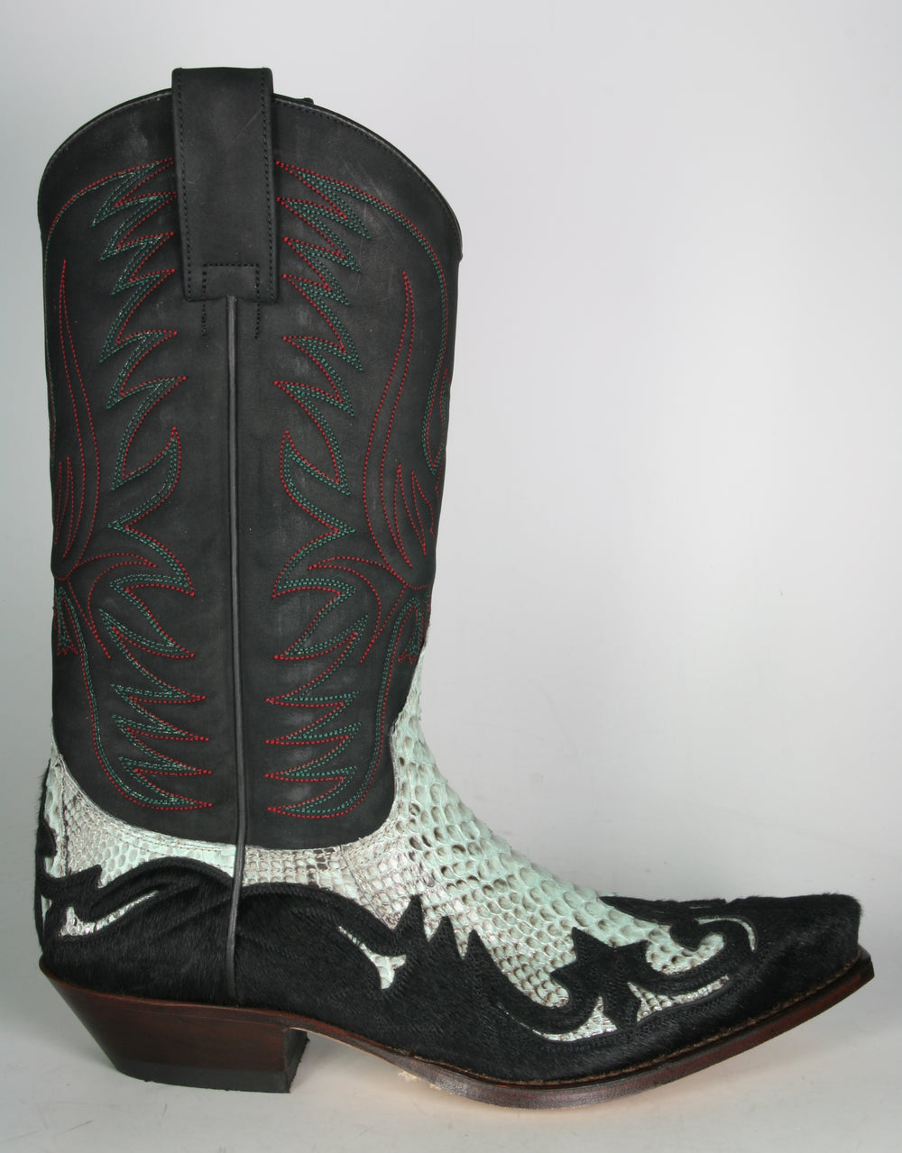 3241 Cowboy boots Sendra Pelo Negro Python Turquesa