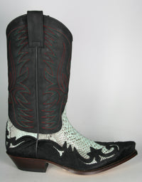 3241 Cowboy boots Sendra Pelo Negro Python Turquesa