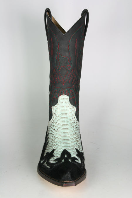 3241 Cowboy boots Sendra Pelo Negro Python Turquesa