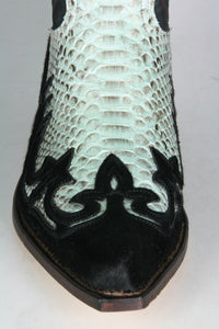 3241 Cowboy boots Sendra Pelo Negro Python Turquesa