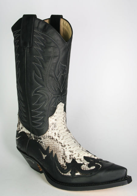 3241 Cowboy boots Sendra IBIZA black Python Natural