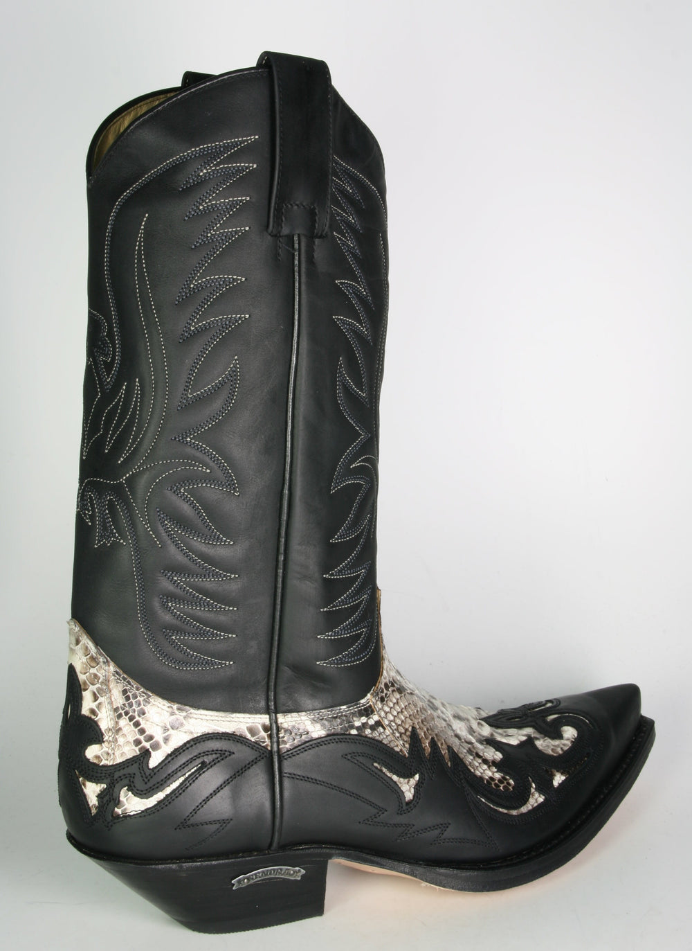 3241 Cowboy boots Sendra IBIZA black Python Natural